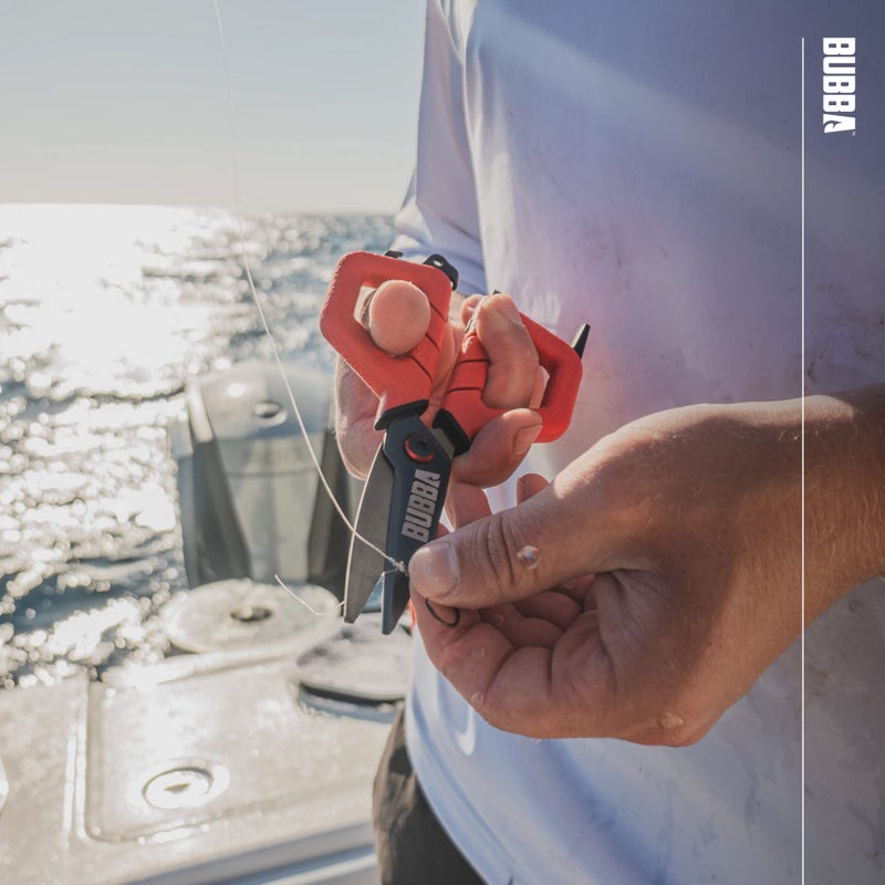 BUBBA Small Shears Fishing Tool With Micro-Serrated Blades & Split Shot Crimp Tool - Bottle Opener & Lanyard Hole - Image 2